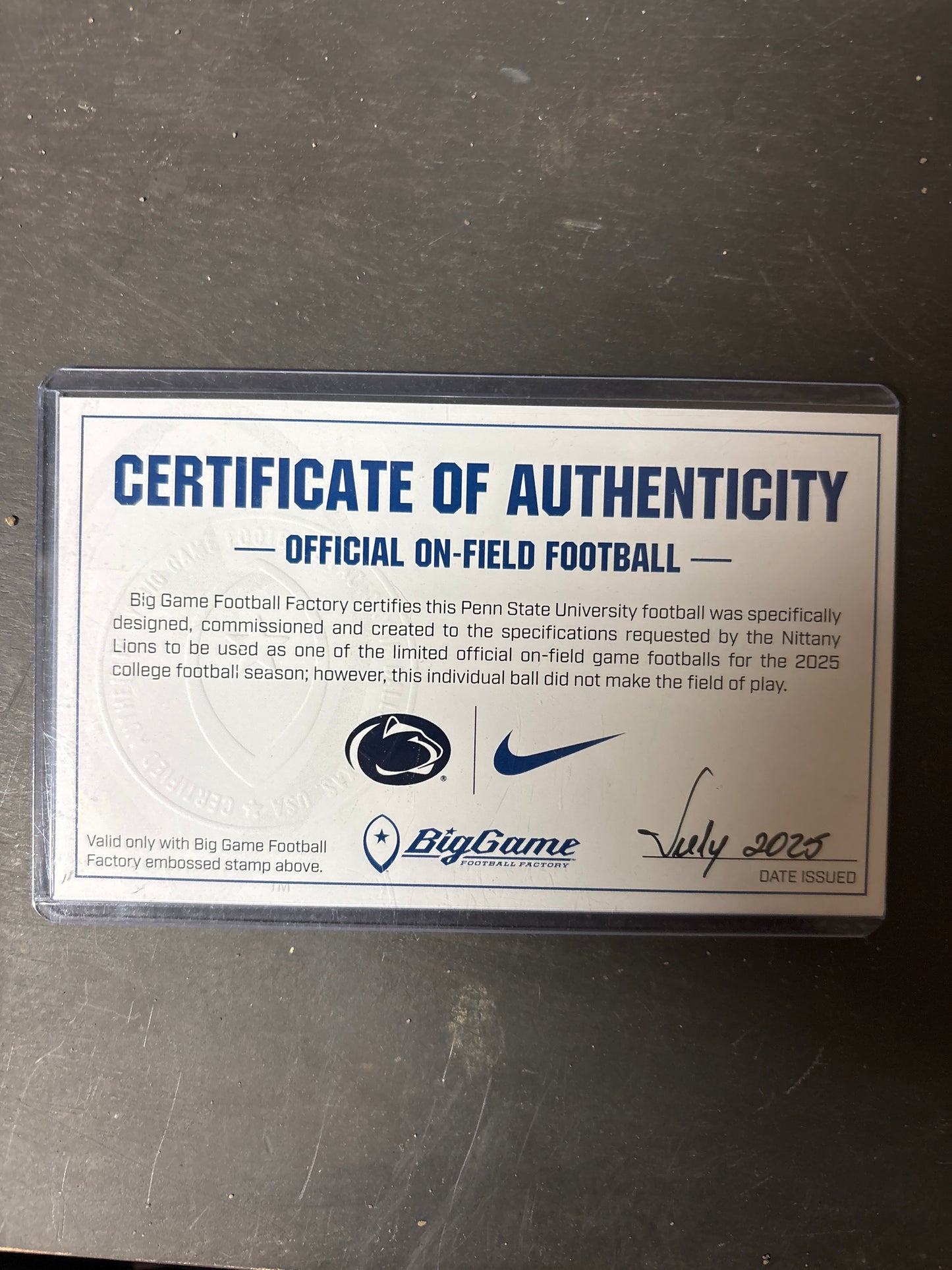 Nike Vapor Elite Fully Game Prepped, Game Ready Football with COA! -Penn State