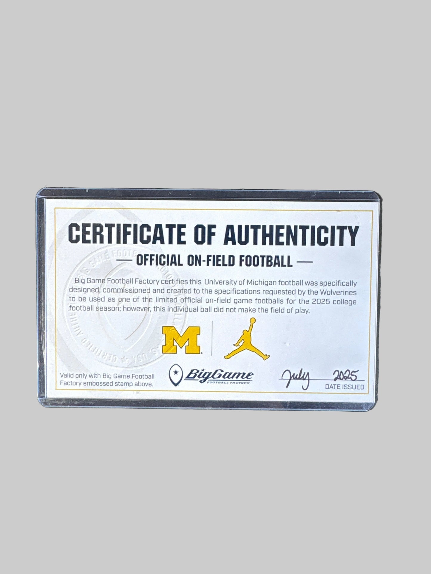 Michigan Jordan Fully Game Prepped Football! -Michigan Wolverines